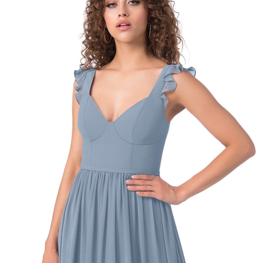 Azazie Stassie gown in dusty blue size 0